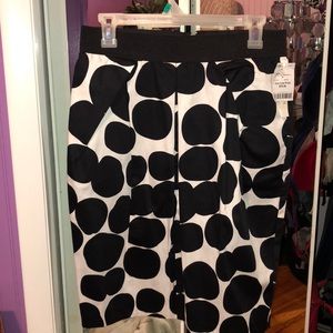 Black and white Polkadot skirt.